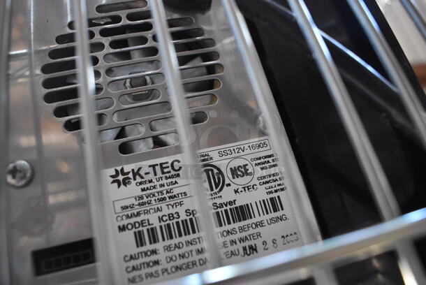 Blendtec ICB3 Metal Commercial Countertop Blender w/ Pitcher and Poly Cover. 120 Volts, 1 Phase. 9x9x16. Tested and Working! - Image 6 of 6