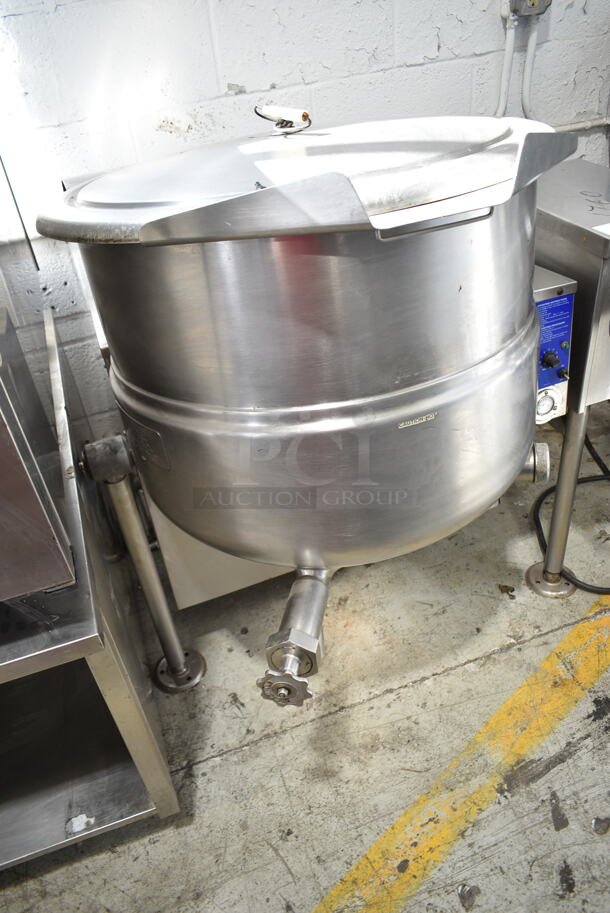 Cleveland KGL-40T Stainless Steel Commercial Floor Style Natural Gas Powered 40 Gallon Steam Kettle Manual Tilting Kettle.  - Image 2 of 7