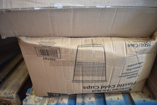 PALLET LOT of 34 BRAND NEW Boxes Including 105GC36321 Choice 1 Part Green and White Guest Check with Bottom Guest Receipt - 50/Case, 176WDBASE Acopa Wood Stand for Glass Beverage Dispensers, 2 Box 394365L Noble Large Gloves, 3 Box 128HD16COMBO ChoiceHD 16 oz. Microwavable Translucent Plastic Deli Container and Lid Combo Pack - 240/Case, 500TW7 Choice 7 oz. Translucent Thin Wall Plastic Cold Cup - 2500/Case, 760PCC03W Choice 3 oz. White Poly Paper Cold Cup - 5000/Case, 2 Box 500MFT Lavex White M-Fold (Multifold) Towel - 4000/Case, 177KNIFESHRP Galaxy KNIFESHRP 2-Stage Standard-Duty Electric Knife Sharpener, 127CH24 Choice 24 oz. Clear RPET Hinged Deli Container - 200/Case, 500CC10 Choice 10 oz. Clear PET Plastic Cold Cup - 1000/Case, 322UF4911 Noble Products 3" Use First Removable Round Label with Dispenser Carton - 500/Roll, 129MCS38B Choice 38 oz. Black Rectangular Microwavable Heavy Weight Container with Lid 8 3/4" x 6 1/4" x 2" - 150/Case, 347RPBD9WHSV Visions 9" White Plastic Plate with Silver Bands - 120/Case, 394345XL Noble NexGen Powder-Free Disposable Black Hybrid 3 Mil Thick Gloves - 1000/Case. 34 Times Your Bid!  - Image 4 of 12