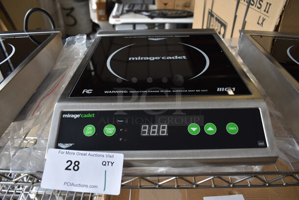 BRAND NEW! 2022 Vollrath Model 59300 Stainless Steel Commercial Countertop Electric Powered Single Burner Induction Range. 120 Volts, 1 Phase. 12x16x4