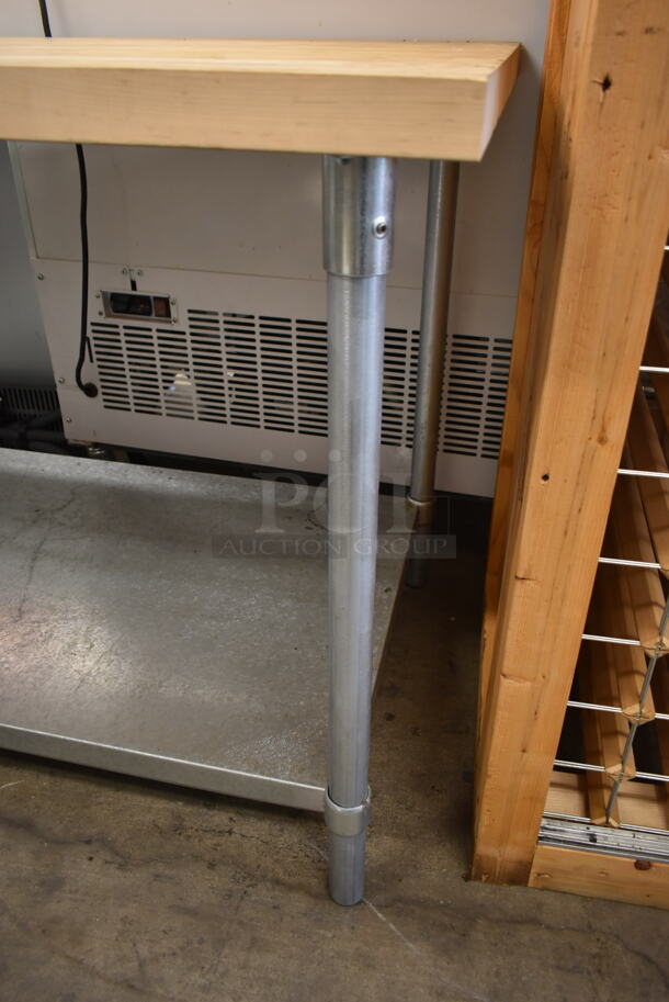 John Boos Butcher Block Table w/ Metal Under Shelf. - Image 4 of 5