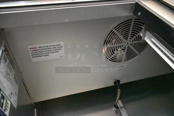 2020 True T-35 Stainless Steel Commercial 2 Door Reach In Cooler w/ Poly Coated Racks and Commercial Casters. 115 Volts, 1 Phase. Tested and Working! - Image 9 of 10