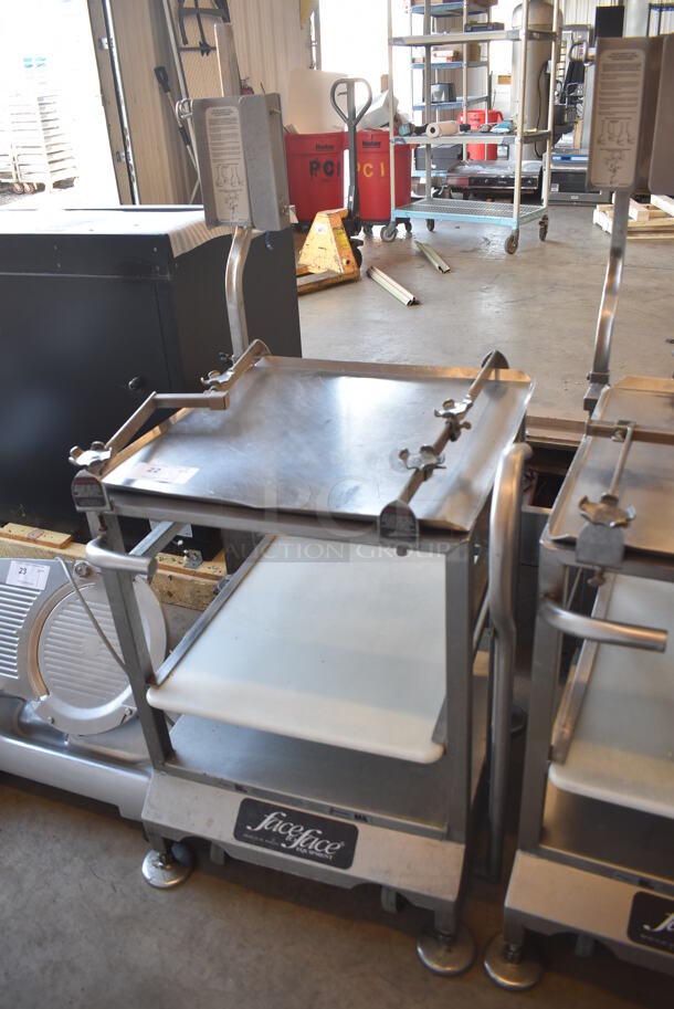 Face to Face Stainless Steel Commercial Floor Style Portable Meat Slicer Cutting Station on Commercial Casters. 24x27x54 - Image 4 of 8