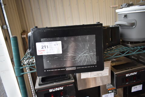 Hobart HTi Metal Countertop Scale w/ Label Printer. See Pictures for Cracked Screen.  120/208-240 Volts, 1 Phase. Tested and Powers On But Touch Screen Is Broken