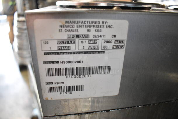 Newco HS4HW Stainless Steel Commercial Countertop 2 Tier 4 Burner Coffee Pot Warmer. 120 Volts, 1 Phase. Tested and Working! - Image 4 of 4