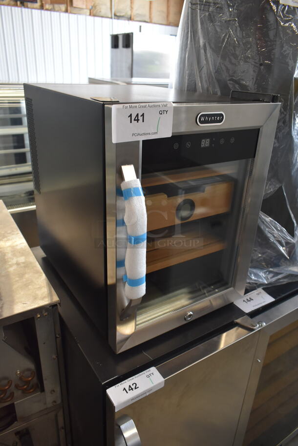 BRAND NEW SCRATCH AND DENT! Whynter CHC-123DS 1.2 cu. ft. Stainless Steel Digital Control and Display Cigar Humidor with Spanish Cedar Shelves. 110-120 Volts, 1 Phase. Tested and Working! - Image 2 of 6