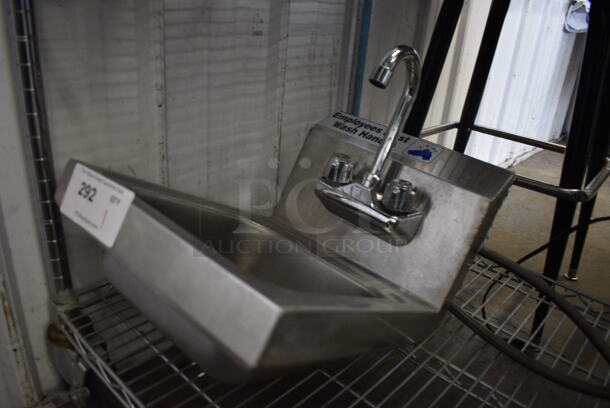 Stainless Steel Commercial Single Bay Wall Mount Sink w/ Faucet and Handles. 12x16x16 - Image 2 of 5