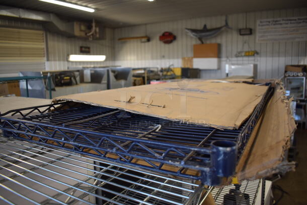 ALL ONE MONEY! Lot of 2 Nexel Blue Finish Wire Shelves. 54x24x1.5 - Image 3 of 3