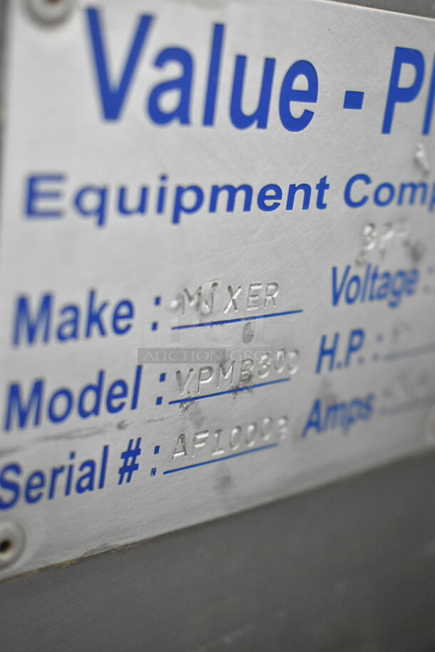 VPMB300 Stainless Steel Commercial Floor Style Meat Mixer Grinder on Commercial Casters. 220 Volts.  - Image 7 of 8