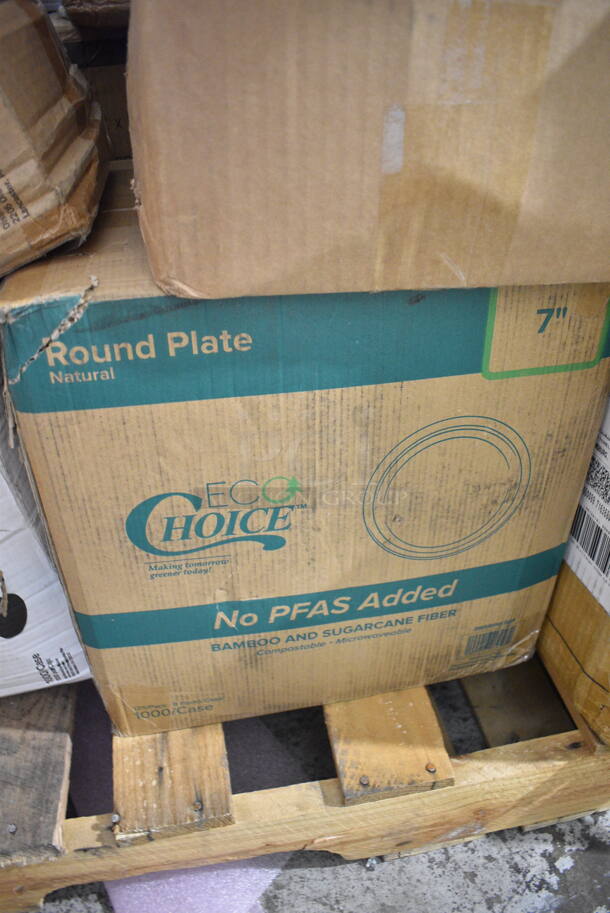 PALLET LOT of 39 BRAND NEW Boxes Including 127RD16COMBO Choice 16 oz. Customizable Microwavable Clear Round Deli Container and Lid Combo Pack - 250/Case, 128HD8COMBO ChoiceHD 8 oz. Microwavable Translucent Plastic Deli Container and Lid Combo Pack - 240/Case, 12 Queen Fitted Sheet, 2 Box 347TCL10 Choice 10 oz. Clear Disposable Plastic Tumbler - 500/Case, 433NHT101H Choice 1/6 Standard Size White "Thank You" Medium-Duty Plastic T-Shirt Bag - 1000/Case, 612P558 Choice 8" Clear Round Plastic Dome Lid - 500/Case, 130BSPOON Choice Medium Weight Black Plastic Teaspoon - 1000/Case, 2 Box 395RPO78 Choice 7" Plates, 5003DNAPRED Creative Converting 591031B Classic Red 3-Ply Paper Dinner Napkin - 250/Case, 66CL500 Greenprint Burger Box, 347RP9WHSS Visions Wave 9" White Plastic Plate - 180/Case, Choice Take Out Lids, Choice 2 oz Portion Cups, 500TW5 Choice 5 oz. Translucent Thin Wall Plastic Cold Cup - 2500/Case, 433SLINERBL Baker's Lane 16" x 24" Full Size Silicone Coated Parchment Paper Bun / Sheet Pan Liner Sheet - 1000/Case. 39 Times Your Bid! - Image 11 of 12