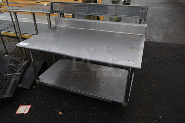 Stainless Steel Commercial Table w/ Back Splash and Under Shelf. - Image 1 of 3