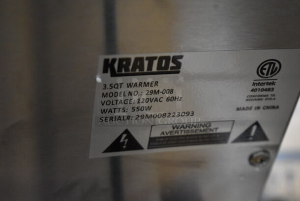 BRAND NEW SCRATCH AND DENT! Kratos 29M-008 Stainless Steel Commercial Countertop Electric Powered Food Warmer. 120 Volts, 1 Phase. Tested and Working! - Image 5 of 5