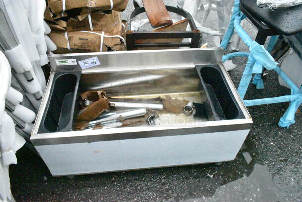 BRAND NEW SCRATCH AND DENT! Regency 600IB1836CP Stainless Steel Commercial 18" x 36" Underbar Ice Bin with 7 Circuit Post-Mix Cold Plate and Bottle Holders - 79 lb. - Image 2 of 8