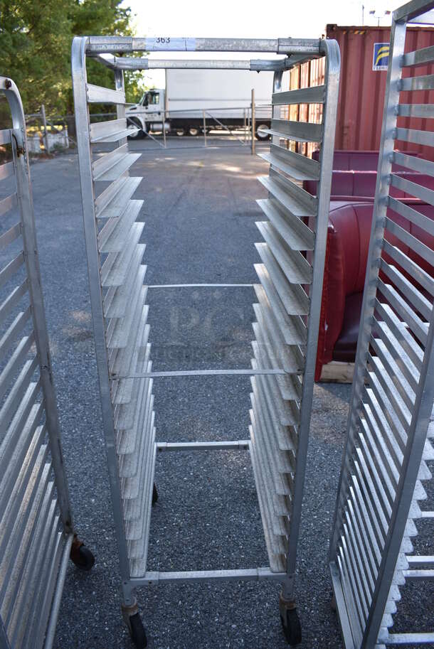 Metal Commercial Pan Transport Rack on Commercial Casters. 20.5x26.5x66.5
