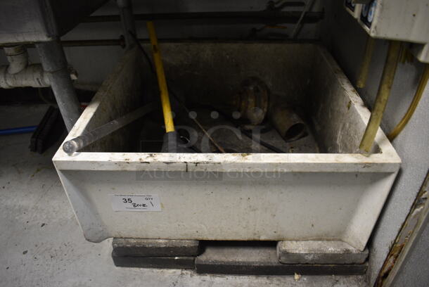 White Mop Sink w/ Meat Grinder. 24x24x10. BUYER MUST REMOVE. (kitchen)