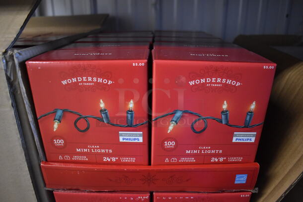2 BRAND NEW! Boxes of 24 Wondershop Clear Mini Lights. 2 Times Your Bid!