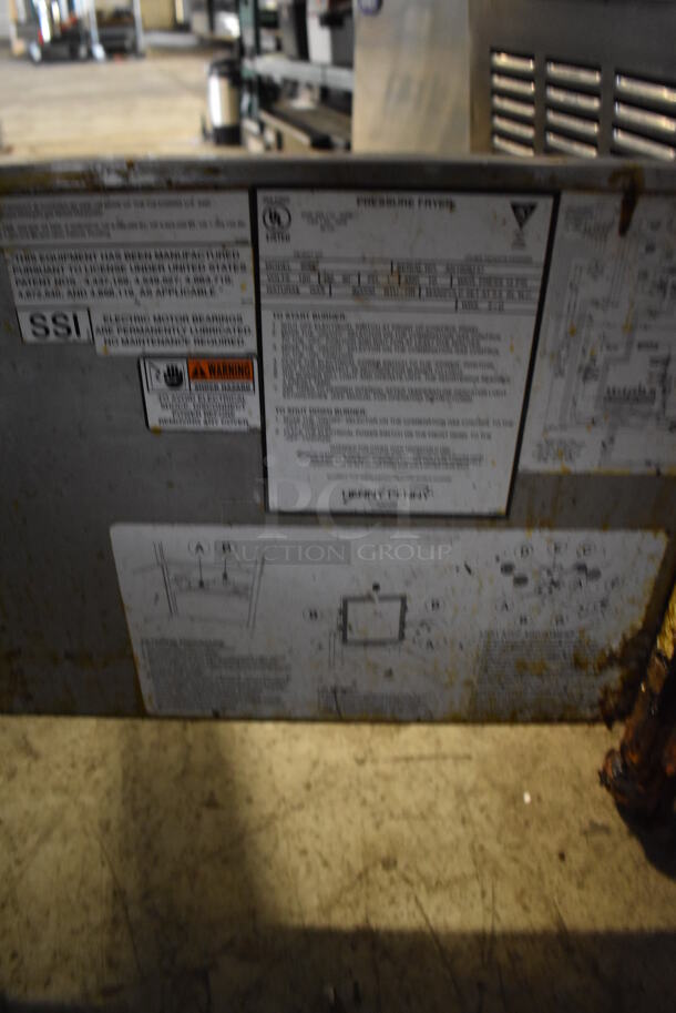 2016 Henny Penny 600C Stainless Steel Commercial Floor Style Natural Gas Powered Pressure Fryer on Commercial Casters. 80,000 BTU. 18x39x48 - Image 10 of 10