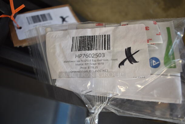 ALL ONE MONEY! Lot of 3 Pieces to Ice Machine; HP7602503 Manitowoc Ice 7602503 Top Rail Trim - Front, 0 Manitowoc Ice 7629153 Front Panel Assy, HP7629513 Manitowoc Ice 7629513 Q270 Front Panel Assy. - Image 4 of 8