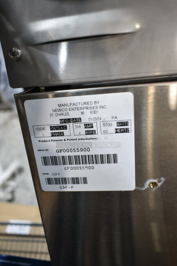BRAND NEW SCRATCH AND DENT! 2024 Newco GDF-P Stainless Steel Commercial Countertop Double Coffee Machine w/ Hot Water Dispenser and 2 Metal Brew Baskets. Does Not Come w/ Satellite Servers. 120/240 Volts, 1 Phase.  - Image 8 of 8