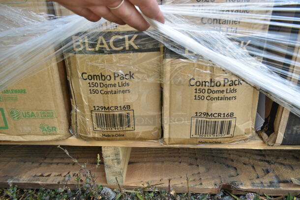 PALLET LOT of 28 BRAND NEW Boxes Including 795PTOKFT1 Choice Kraft Microwavable Folded Paper #1 Take-Out Container 4 3/8" x 3 1/2" x 2 1/2" - 450/Case, 795KFT44RNPE Choice 44 oz. Round Kraft PE-Lined Microwavable Take-Out Container 7 5/16" x 2 5/8" - 300/Case, 433783 Containers, 2 Box 129MCR16B Choice 16 oz. Black 6 1/4" Round Microwavable Heavy Weight Container with Lid - 150/Case, 485WB9NEONW Choice 9" Neon Extra Wide Pointed Wrapped Boba Straw - 1600/Case, 129MF963W1C Ecopax 9" x 6" 1-Compartment Microwaveable White Mineral-Filled Plastic Hinged Take-Out Container - 150/Case, 50010DWPLAKR EcoChoice 10 oz. Smooth Double Wall Kraft Compostable Paper Hot Cup - 500/Case, 433CARTRAY2L EcoChoice Molded Fiber / Pulp 8-44 oz. 2-Cup Carrier with Large Tray - 100/Case, 795KFT44RNPE Choice 44 oz. Round Kraft PE-Lined Microwavable Take-Out Container 7 5/16" x 2 5/8" - 300/Case, 966UPWIDEKFT-500 OneUp by Choice Kraft 2-Ply Wide Interfold 6 1/2" x 8 1/2" Dispenser Napkin - 6000/Case, 2 Box 130BSPORKWP Choice Individually Wrapped Medium Weight Black Plastic Spork - 1000/Case, 2 Box 966TALLFLDB Choice White Tall-Fold 6" x 13" Dispenser Napkin - 8000/Case, 500TO993 Choice 9" x 9" x 3" Microwavable 1-Compartment Black / Clear Plastic Hinged Container - 100/Case. 28 Times Your Bid!  - Image 5 of 12