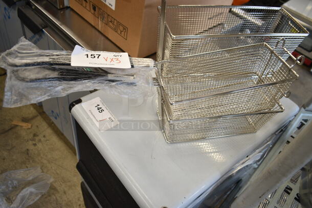 3 BRAND NEW SCRATCH AND DENT! Various Metal Fry Baskets. 5.5x23x9, 5.5x29x12.5. 3 Times Your Bid!  - Image 3 of 6