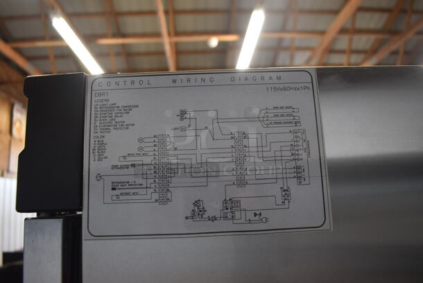 Everest EBR1 Stainless Steel Commercial Single Door Reach In Cooler w/ Poly Coated Racks on Commercial Casters. 115 Volts, 1 Phase. 27x31x80. Tested and Working! - Image 6 of 6