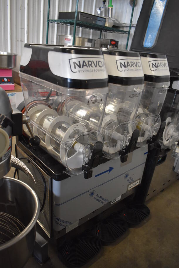 2022 Narvon 378SM3 Metal Commercial Countertop 3 Hopper Slushie Machine. 120 Volts, 1 Phase. 24x20x36. Tested and Powers On But Does Not Get Cold - Image 4 of 9