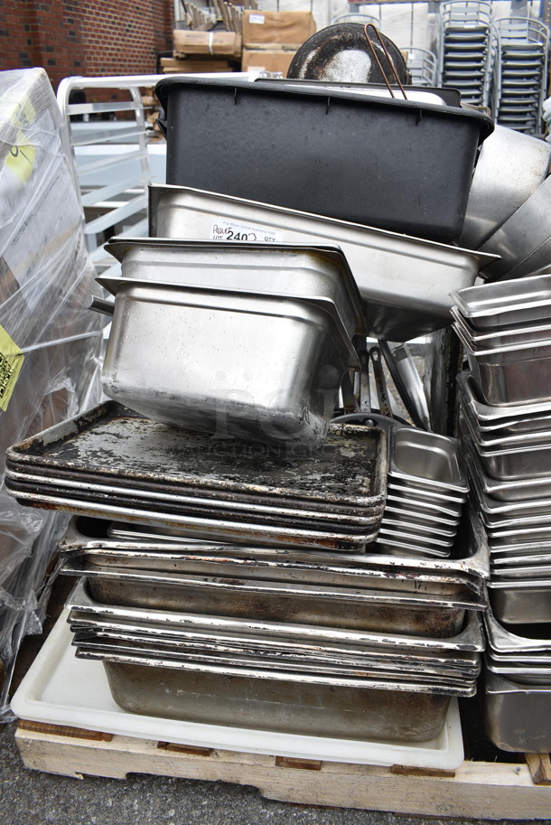 ALL ONE MONEY! PALLET LOT of Various Metal Items Including Drop In Bins, Stock Pot and Bowls.  - Image 5 of 11