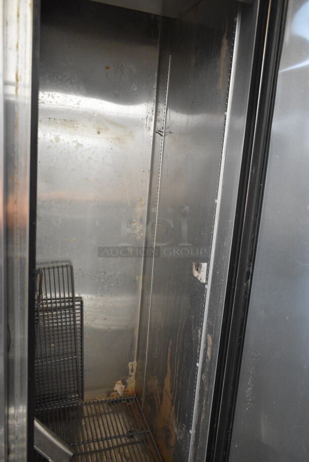 2017 True T-35 Stainless Steel Commercial 2 Door Reach In Cooler w/ Poly Coated Racks on Commercial Casters. 115 Volts, 1 Phase. Tested and Powers On But Does Not Get Cold - Image 5 of 9