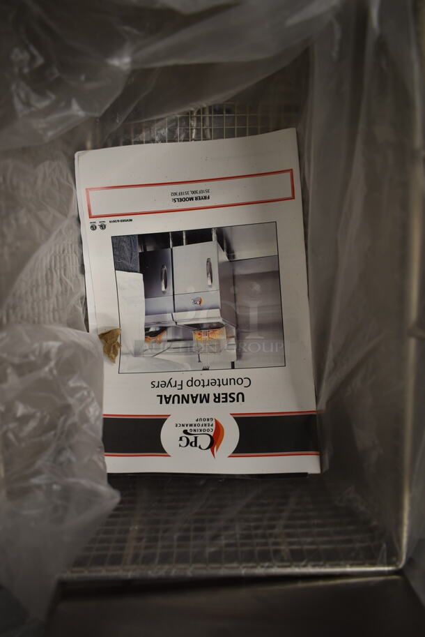 BRAND NEW SCRATCH AND DENT! Cooking Performance Group CPG 351EF302 Stainless Steel Commercial 30 lb. Dual Tank Heavy-Duty Electric Countertop Fryer w/ 2 Metal Fry Baskets. 208-240 Volts, 1 Phase. - Image 5 of 7