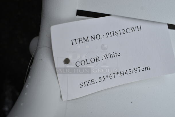 24 BRAND NEW! BFM Seating PH812CWH White Beachcomber Outdoor Dining Height Chair. 24 Times Your Bid! - Image 4 of 4