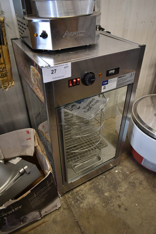 BRAND NEW SCRATCH AND DENT! ServIt 423PDW12D1 Stainless Steel Commercial Countertop Rotating Pizza Warmer Merchandiser. Stock Picture Used as Gallery. 120 Volts, 1 Phase. Tested and Working! - Image 2 of 5