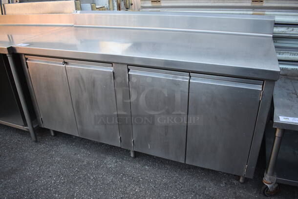 Stainless Steel Table w/ Back Splash, 4 Doors and Under Shelf. 72x32x42 - Image 4 of 5