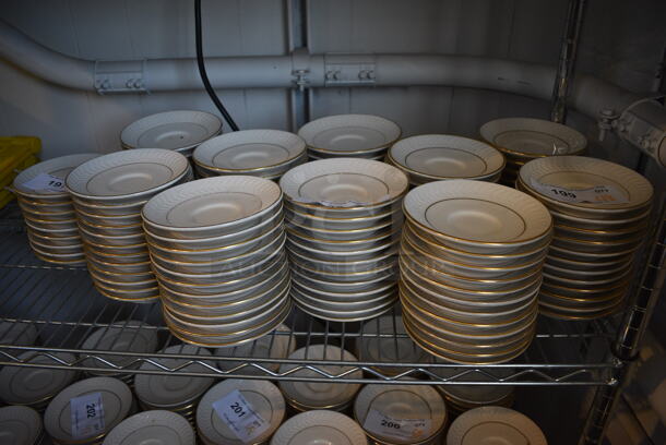 48 White Ceramic Saucers w/ Gold Line on Rim. 5.75x5.75x1. 48 Times Your Bid! - Image 4 of 4