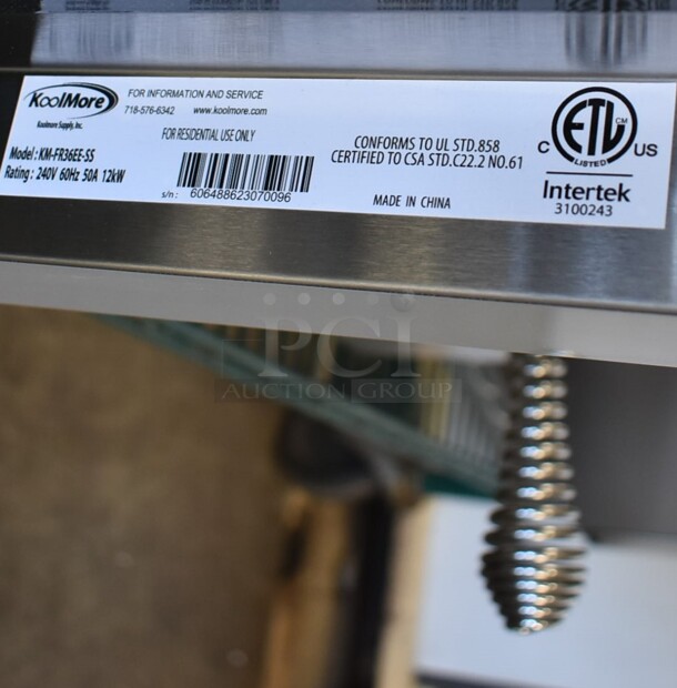BRAND NEW SCRATCH AND DENT! KoolMore KM-FR36EE-SS Stainless Steel Commercial Electric Powered 5 Burner Range w/ Oven. 240 Volts. - Image 6 of 7