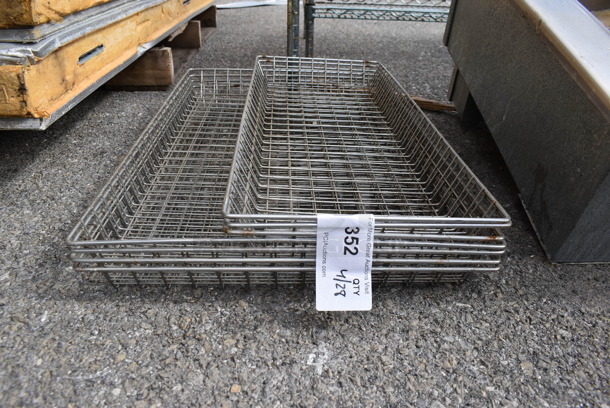 ALL ONE MONEY! Lot of 7 Metal Wire Baskets. 10.5x26.5x2, 16.5x26.5x2 - Image 1 of 3