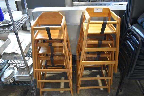 6 Wooden High Chairs. 19x20x29. 6 Times Your Bid! - Image 1 of 4