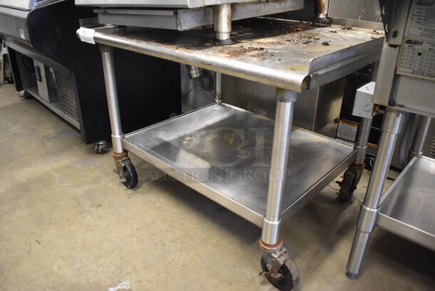 Stainless Steel Equipment Stand w/ Under Shelf on Commercial Casters. 37x31x27