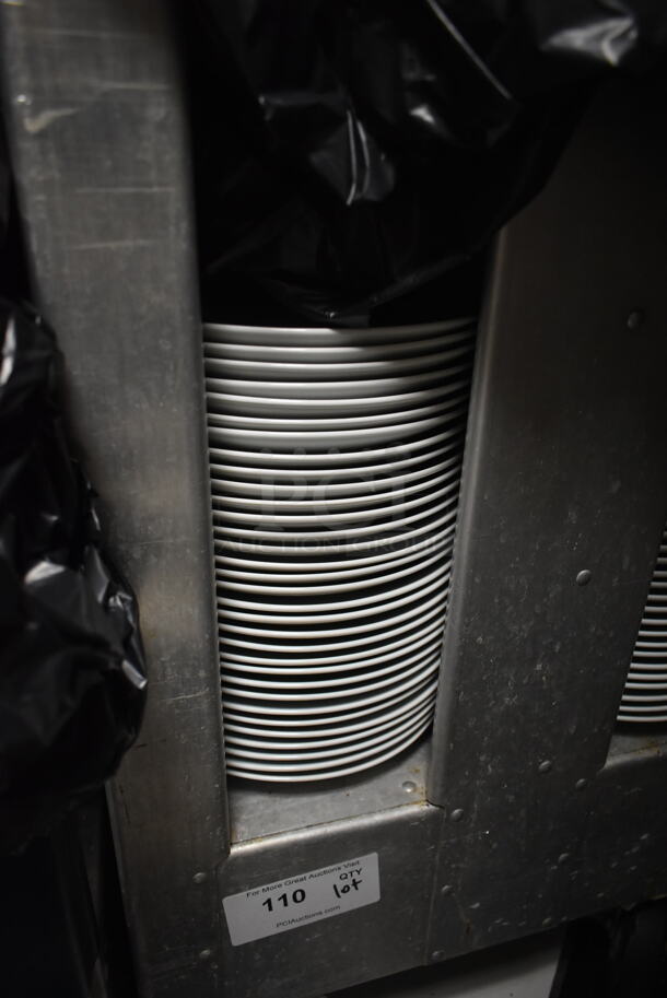 Metal Commercial Dish Carts on Commercial Casters w/ Contents Including Ceramic Plates. (ice room) - Image 2 of 3