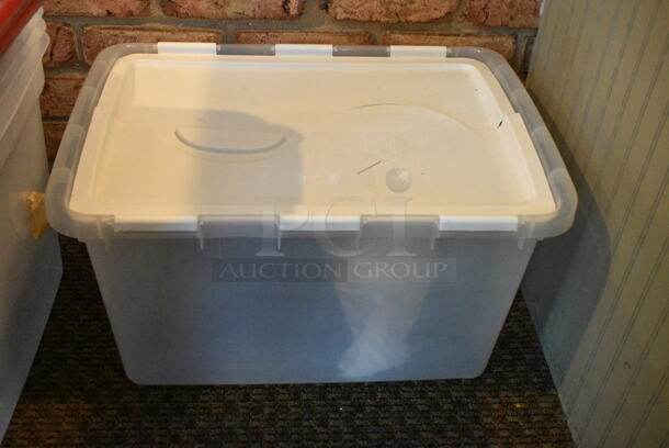ALL ONE MONEY! Lot of 5 Poly Bins and Various Lids. (booth room)  - Image 3 of 4