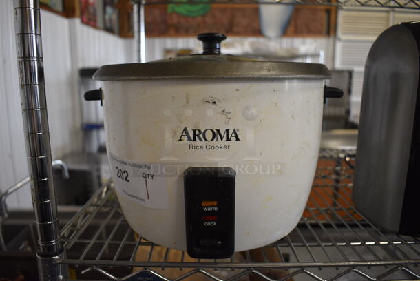 Aroma Metal Countertop Rice Cooker. 14x14x11