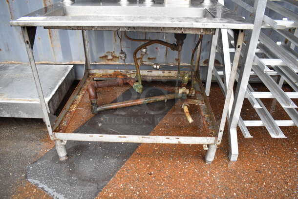 Stainless Steel Commercial Floor Style Tilting Kettle Station w/ 2 Tilting Kettles. Appears To Be Steam Powered. 35.5x34x55 - Image 2 of 5