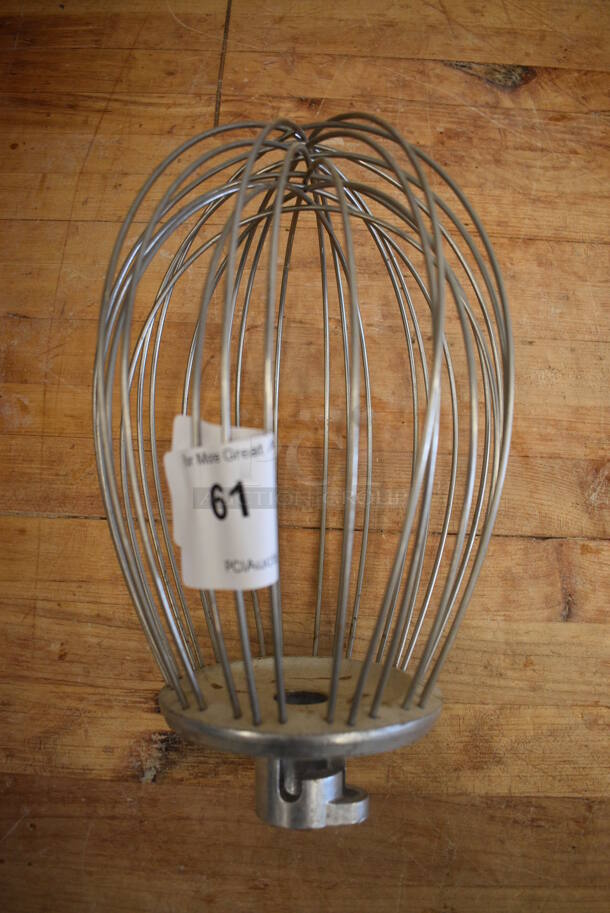Metal Commercial Whisk Attachment for Hobart Mixer. Appears To Be 20 Quart. 8x8x14