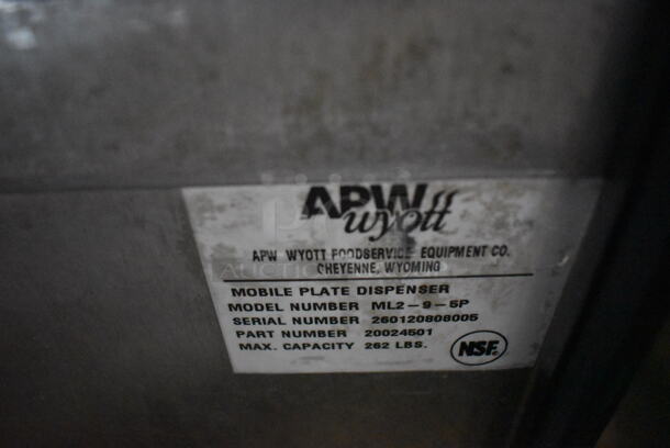 APW Wyott ML2-9-5P Stainless Steel Commercial 2 Well Plate Dispenser w/ 9" Plates on Commercial Casters. 15.5x30.5x45 - Image 2 of 6