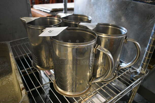 4 Metal Pitchers. 9.5x5x7. 4 MROS-44P - Image 1 of 3