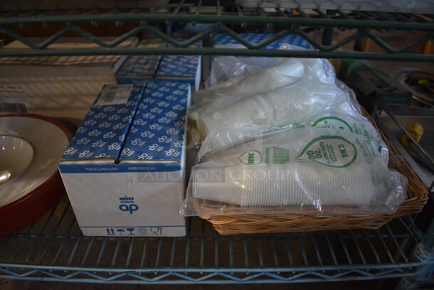 ALL ONE MONEY! Metro Lot of 4 Tiers of Various Items Including Ceramic Dishes, Stainless Steel Drop In Bins and Cutting Boards. Does Not Include Metro Shelving Unit - Image 12 of 12