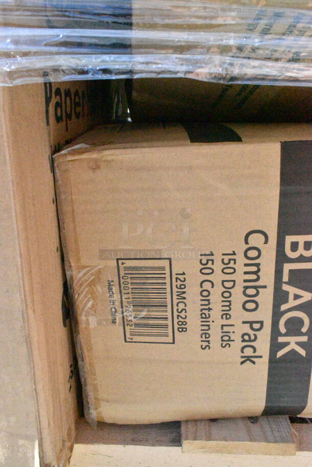 34 BRAND NEW Boxes Including 394EN504XL Noble Products Powder-Free Disposable Blue Exam Grade Nitrile 4 Mil Thick Textured Gloves - Extra Large - 1000/Case, 4339BULK Choice 9" White Uncoated Paper Plate - 1000/Case, 394365L Noble Products Powder-Free Disposable Clear Vinyl Gloves for Foodservice - Large - 1000/Case, 130BKSSPOONH Choice Black Heavy Weight Plastic Soup Spoon - 1000/Case, 760SOUP8WPL Choice 8 oz. White Double Poly-Coated Paper Food Cup with Vented Plastic Lid - 250/Case, 129MCS28B Choice 28 oz. Black Rectangular Microwavable Heavy Weight Container with Lid 8 3/4" x 6 1/4" x 1 3/4" - 150/Case, 395TO961 EcoChoice 9" x 6" x 3" Compostable Sugarcane / Bagasse 1 Compartment Take-Out Container - 200/Case, 2 Box 394365XL Noble Products Powder-Free Disposable Clear Vinyl Gloves for Foodservice - Extra Large - 1000/Case, 5012433M1 Lavex Li'l Herc 12-16 Gallon 0.9 Mil 24" x 32" Low Density Medium-Duty Black Can Liner / Trash Bag - 250/Case, 186CVBZ310 VacPak-It 6" x 10" Chamber Vacuum Packaging Bags with Zipper 3 Mil - 1000/Case, Solo 626TS Clear Flat Lid with Straw Slot - 1000/Case, 500TW5 Choice 5 oz. Translucent Thin Wall Plastic Cold Cup - 2500/Case. 34 Times Your Bid! - Image 10 of 12