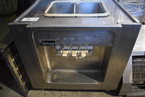 Taylormate Stainless Steel Commercial Air Cooled 2 Flavor w/ Twist Soft Serve Ice Cream Machine. 208-230 Volts, 1 Phase. 29x25x29
