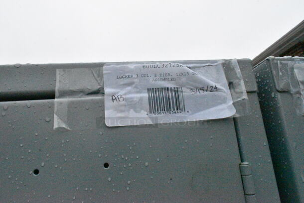 BRAND NEW SCRATCH AND DENT! Regency 600LC32125AG Space Solutions Gray 36" x 15" x 78" 3 Wide, 2 Tier Locker - Assembled  - Image 6 of 6