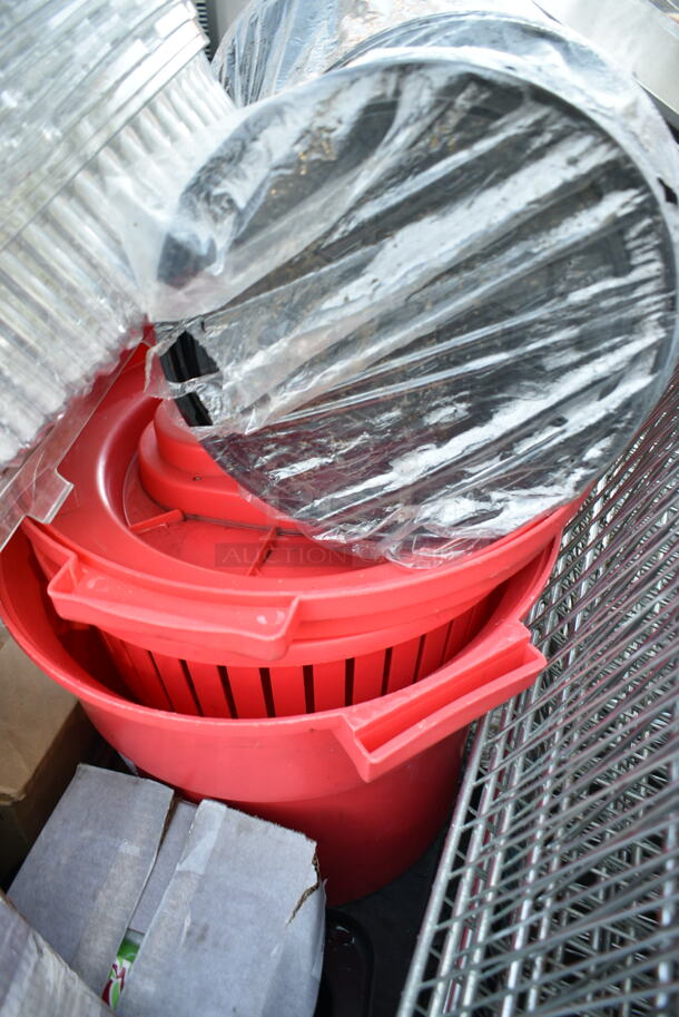 PALLET LOT of Various Items Including Lettuce Spinner, Deli Container, Poly Drop In Bins, Lids, 127RD8BULK Choice 8 oz. Customizable Microwavable Translucent Round Deli Container - 500/Case. - Image 4 of 11